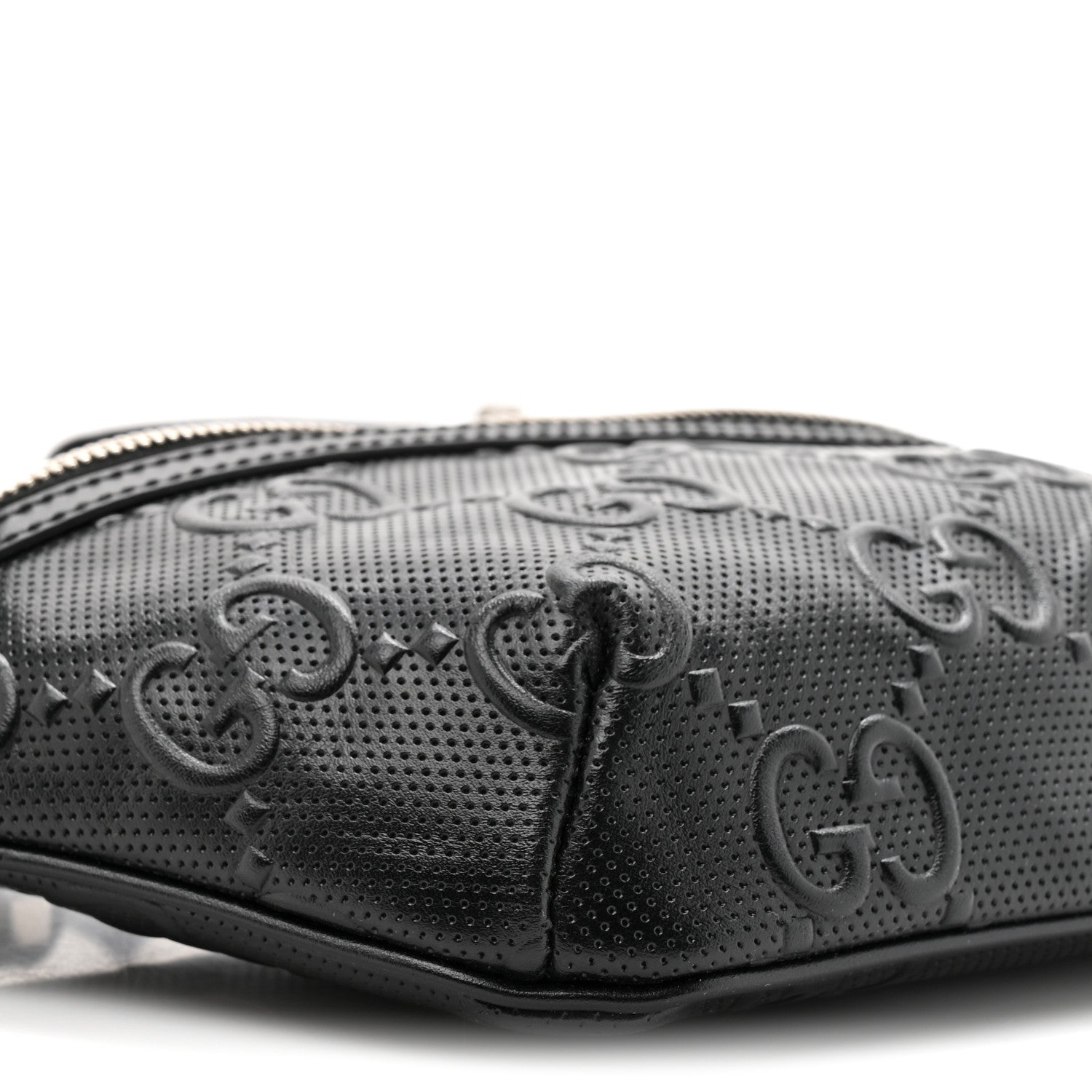 Gucci Calfskin GG Tennis Embossed Belt Bag Black 10 of 10