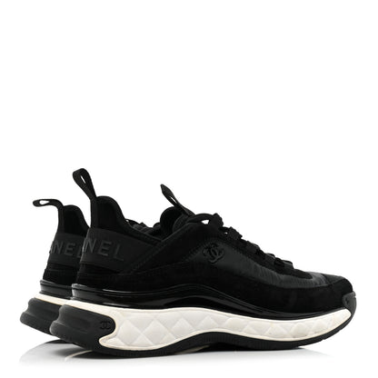 Chanel Velvet Calfskin Mixed Fibers CC Sneakers 40 Black 5 of 11