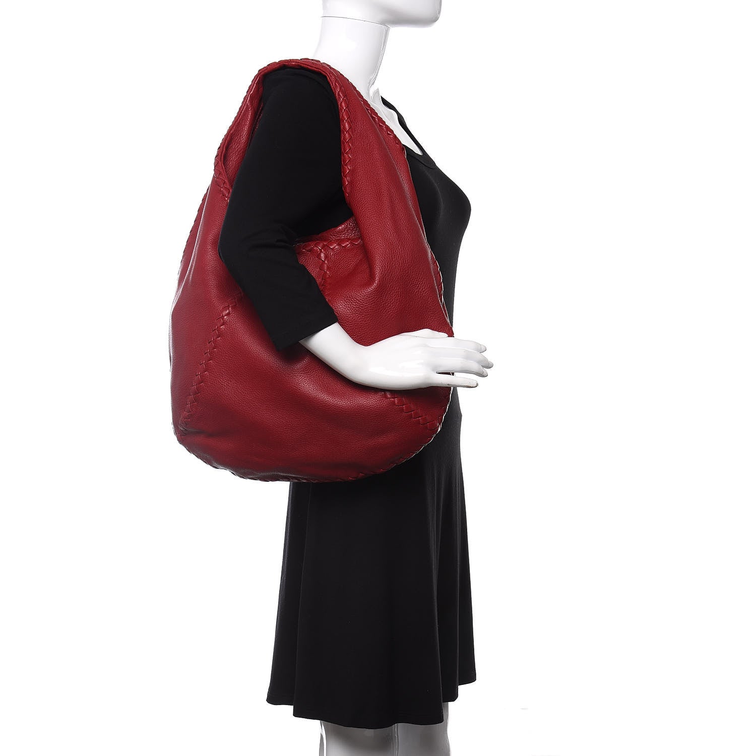 Bottega Veneta Cervo Deerskin Large Hobo Scarlet 2 of 9