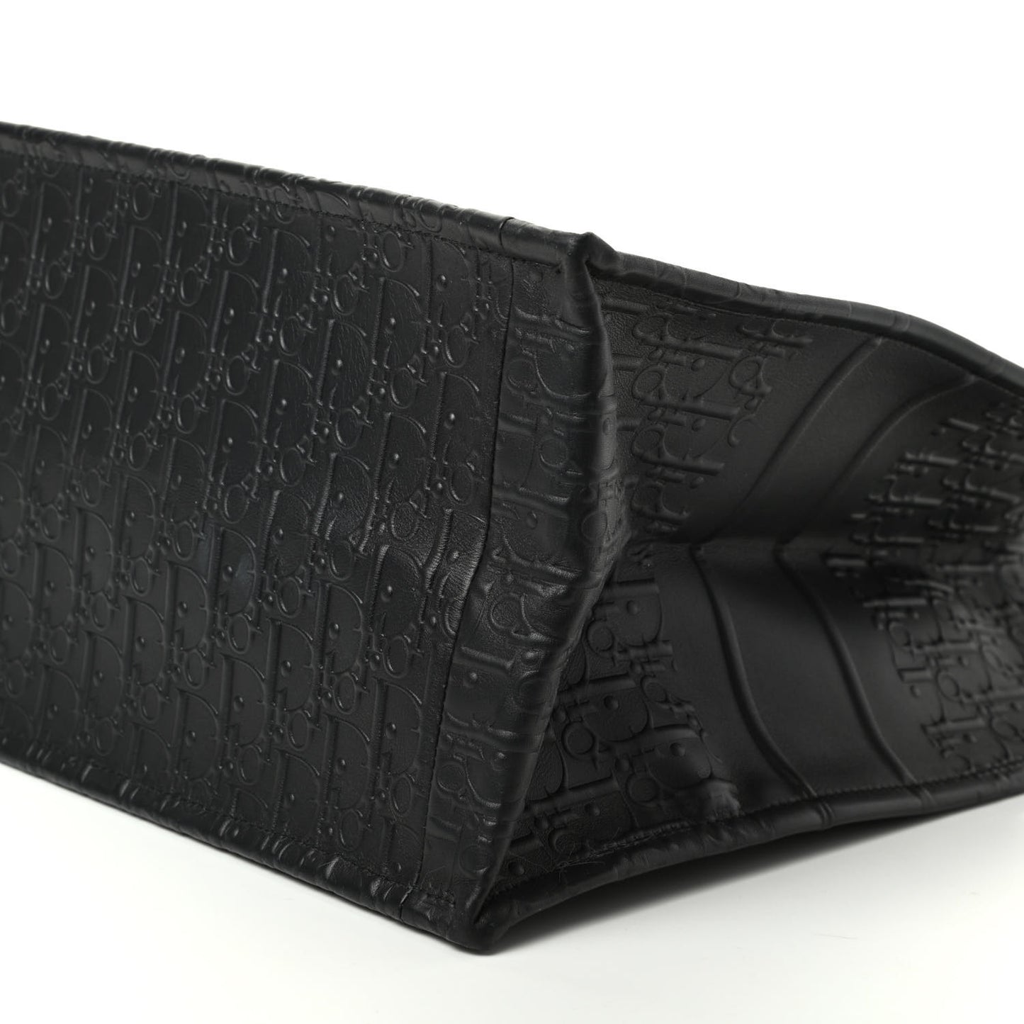 Oblique Calfskin Embossed Book Tote Black