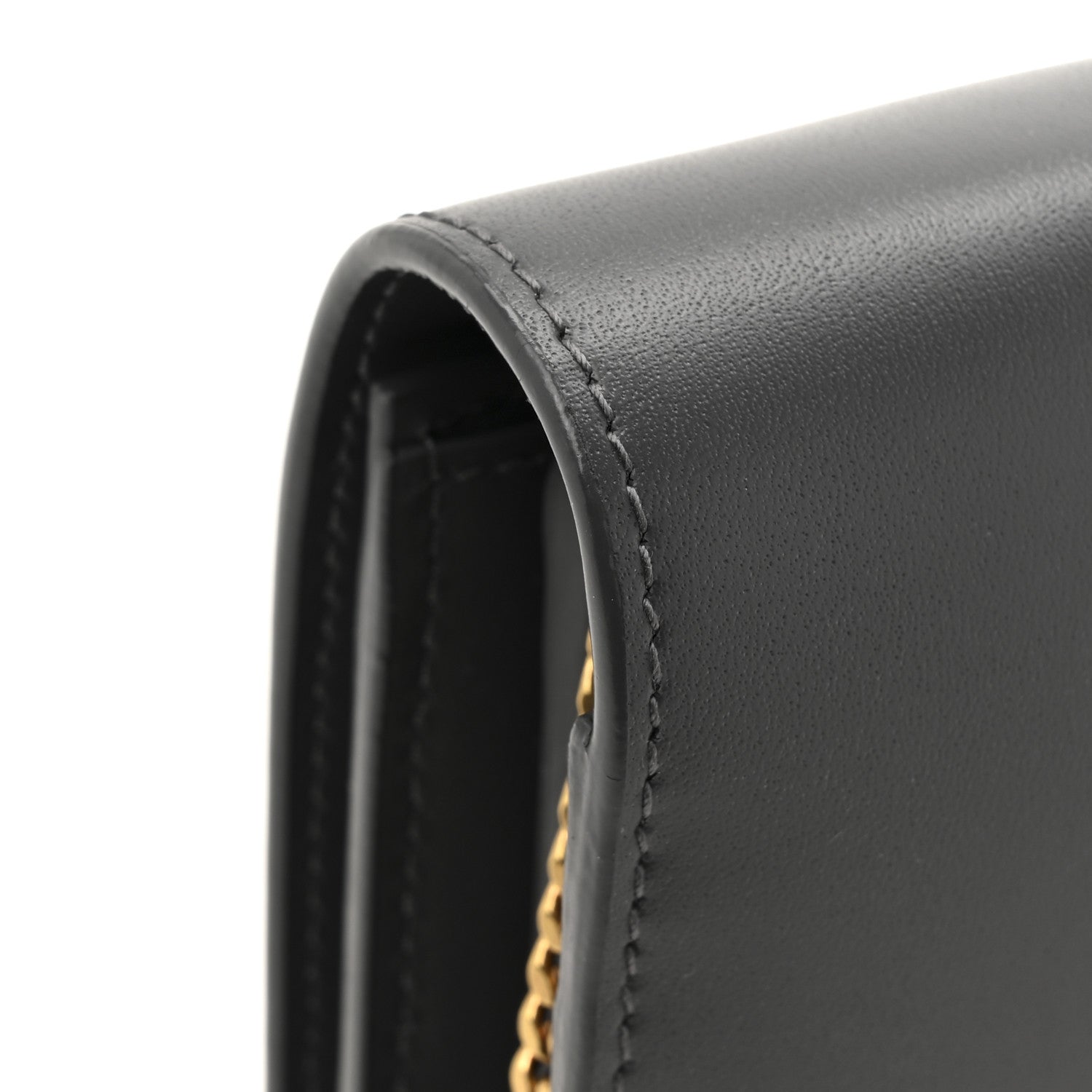 Saint Laurent Glossy Calfskin Monogram Chain Wallet Storm 12 of 12