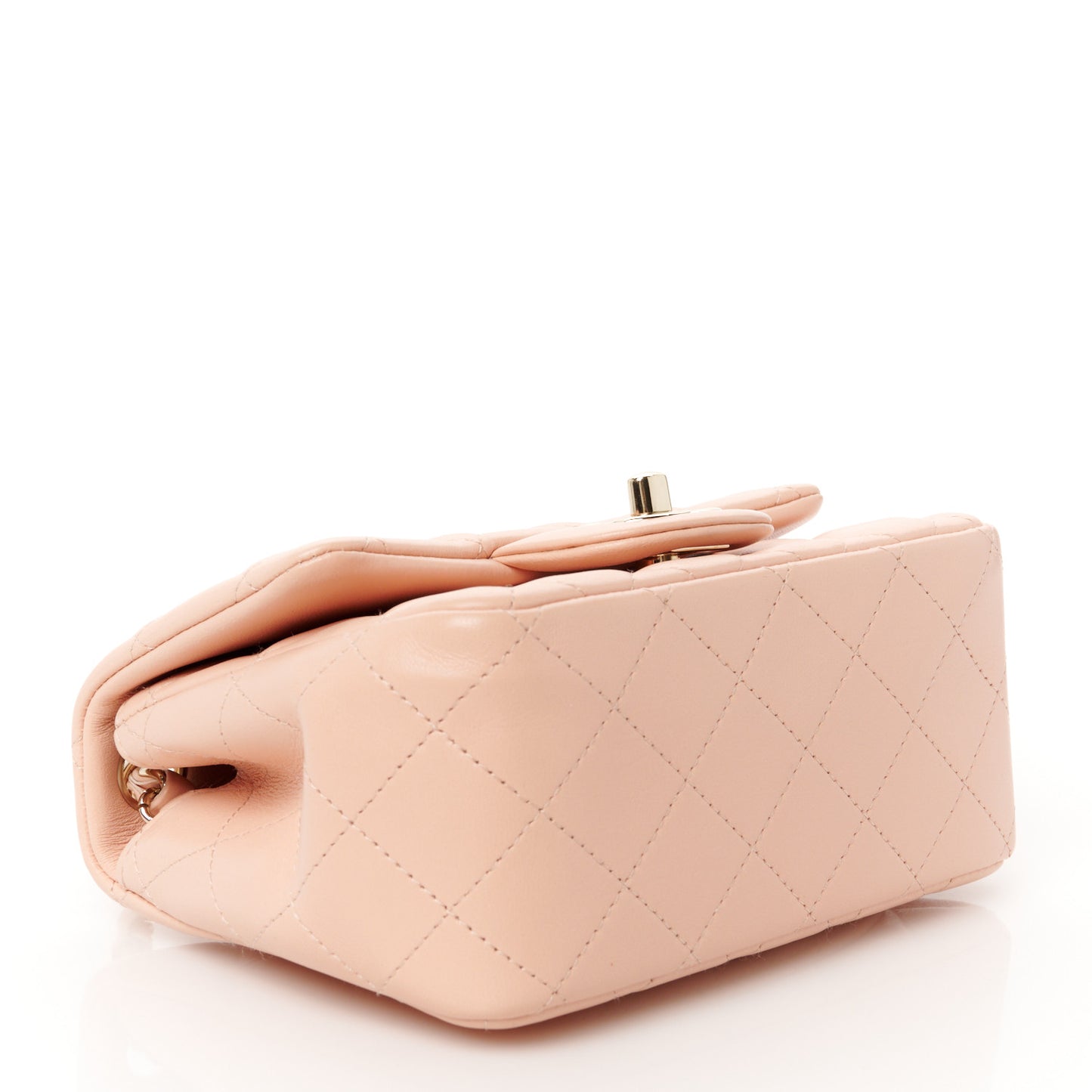 Lambskin Quilted Mini Square Flap Light Pink