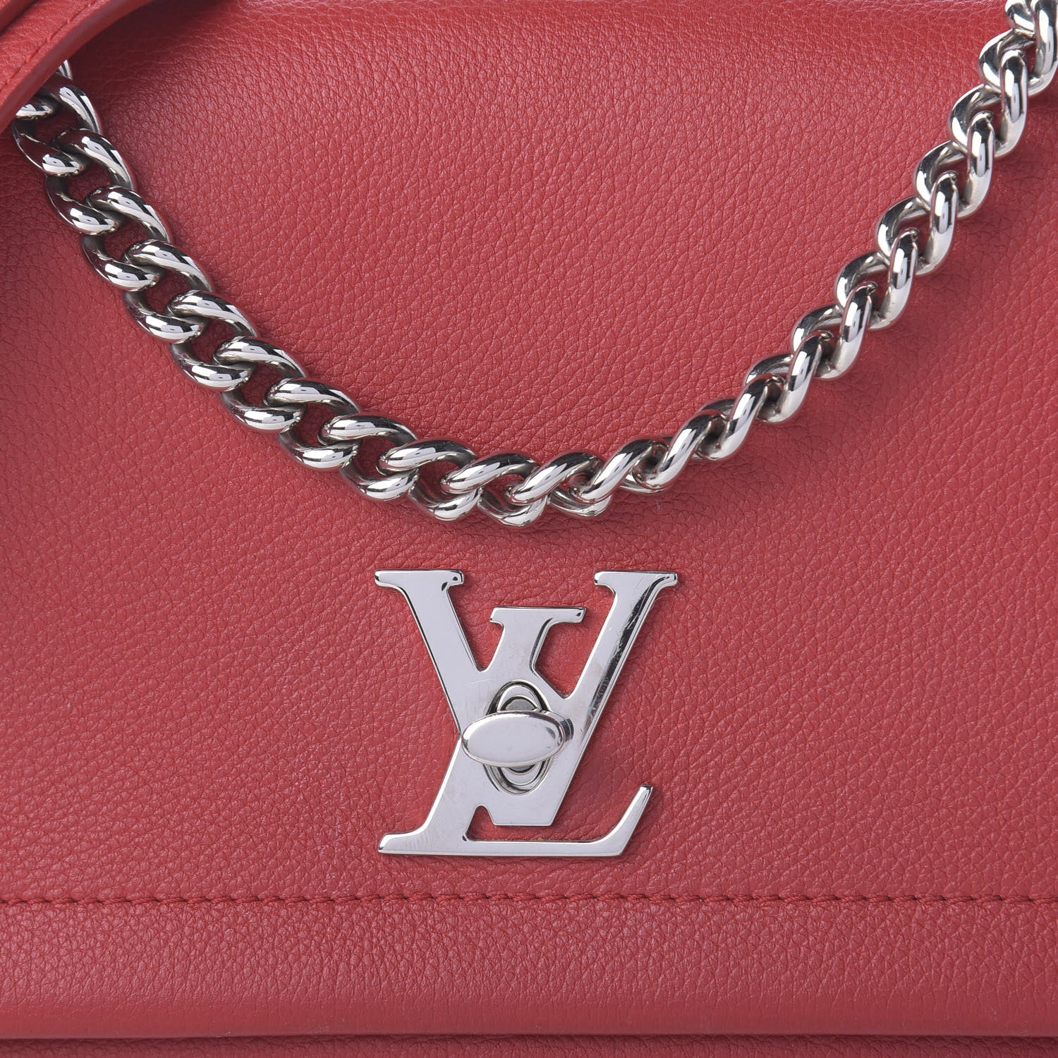 Louis Vuitton Calfskin Lockme II Chain Bag BB Rubis 10 of 10