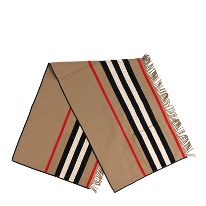 Burberry Cashmere Wool Icon Stripe Pocket Scarf Archive Beige 2 of 4