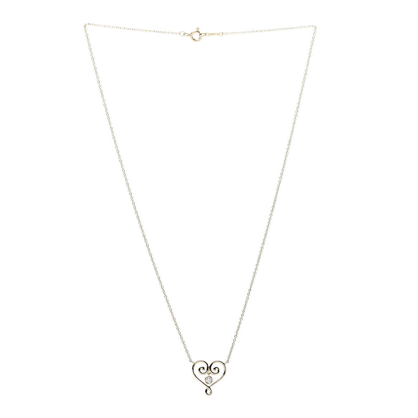 18K Yellow Gold Diamond Paloma Picasso Venezia Goldoni Heart Pendant Necklace