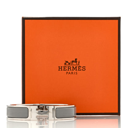 Hermes Enamel Narrow Clic Clac H Bracelet PM Gris Macadam 5 of 5