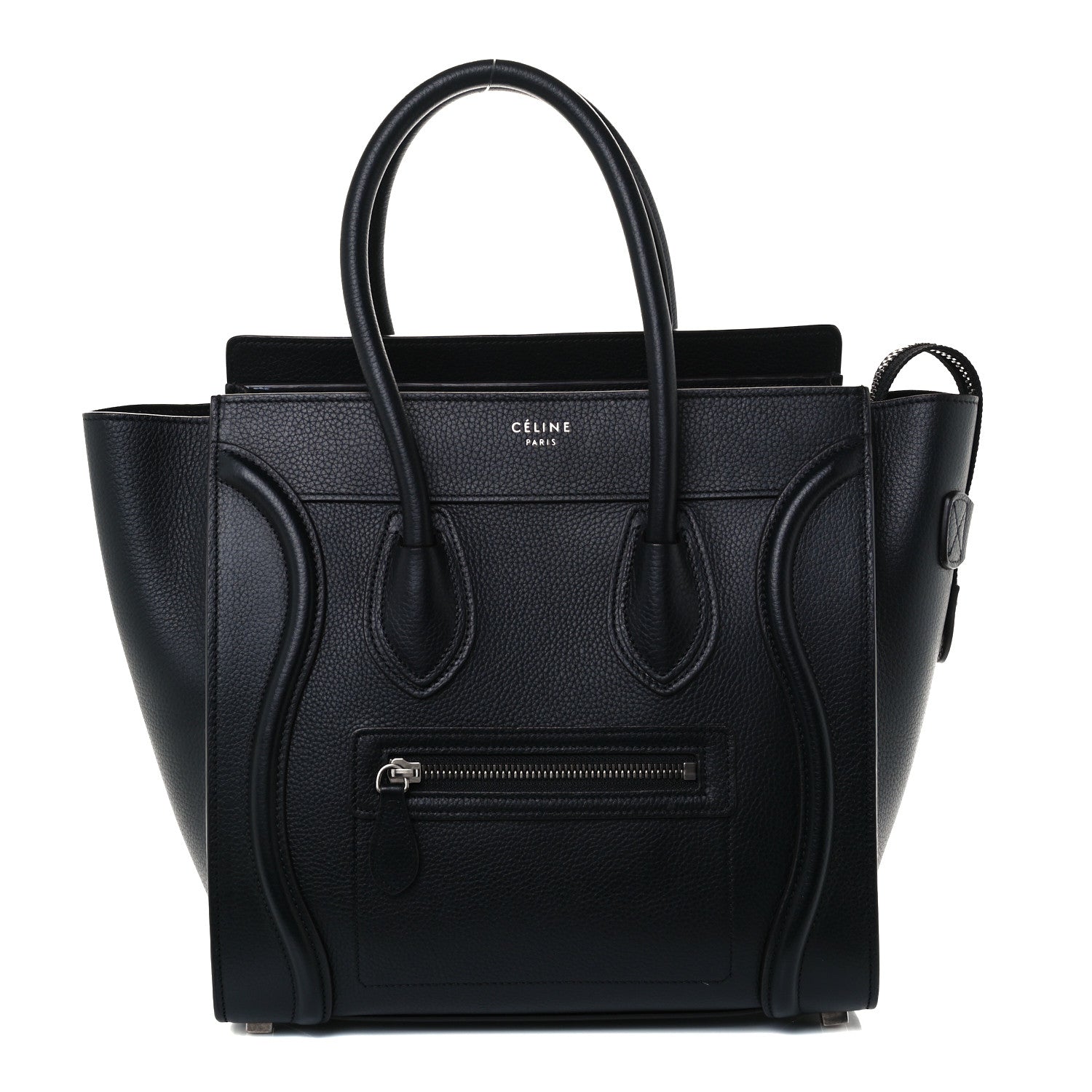 Celine Drummed Calfskin Micro Luggage Black 1 of 10