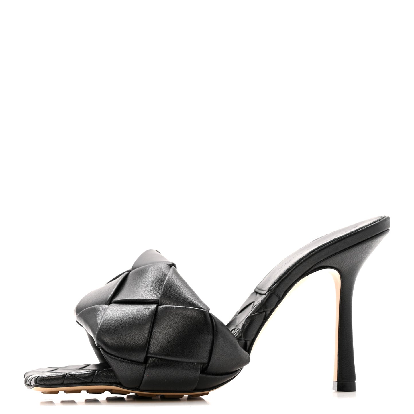 Nappa Maxi Intrecciato Lido Mule Sandals 37.5 Black
