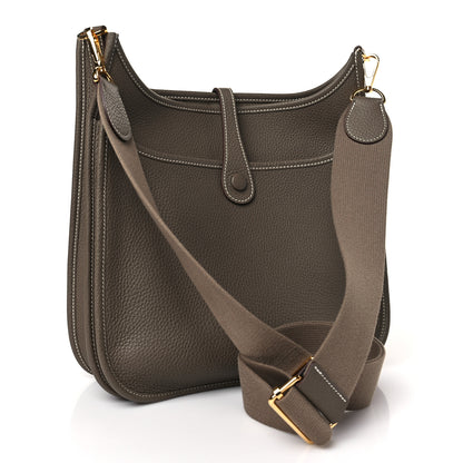 Hermes Taurillon Clemence Evelyne III PM Etoupe 3 of 9