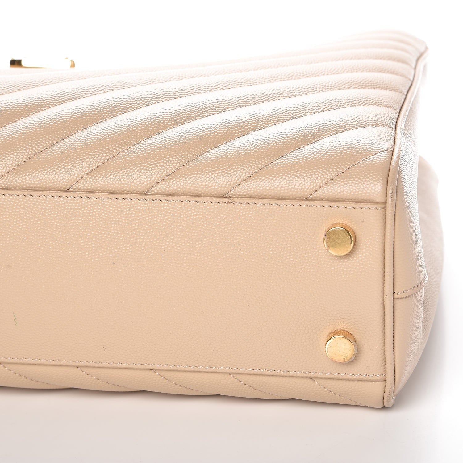 Saint Laurent Grain De Poudre Matelasse Chevron Monogram Shopping Bag Nude Powder 10 of 12