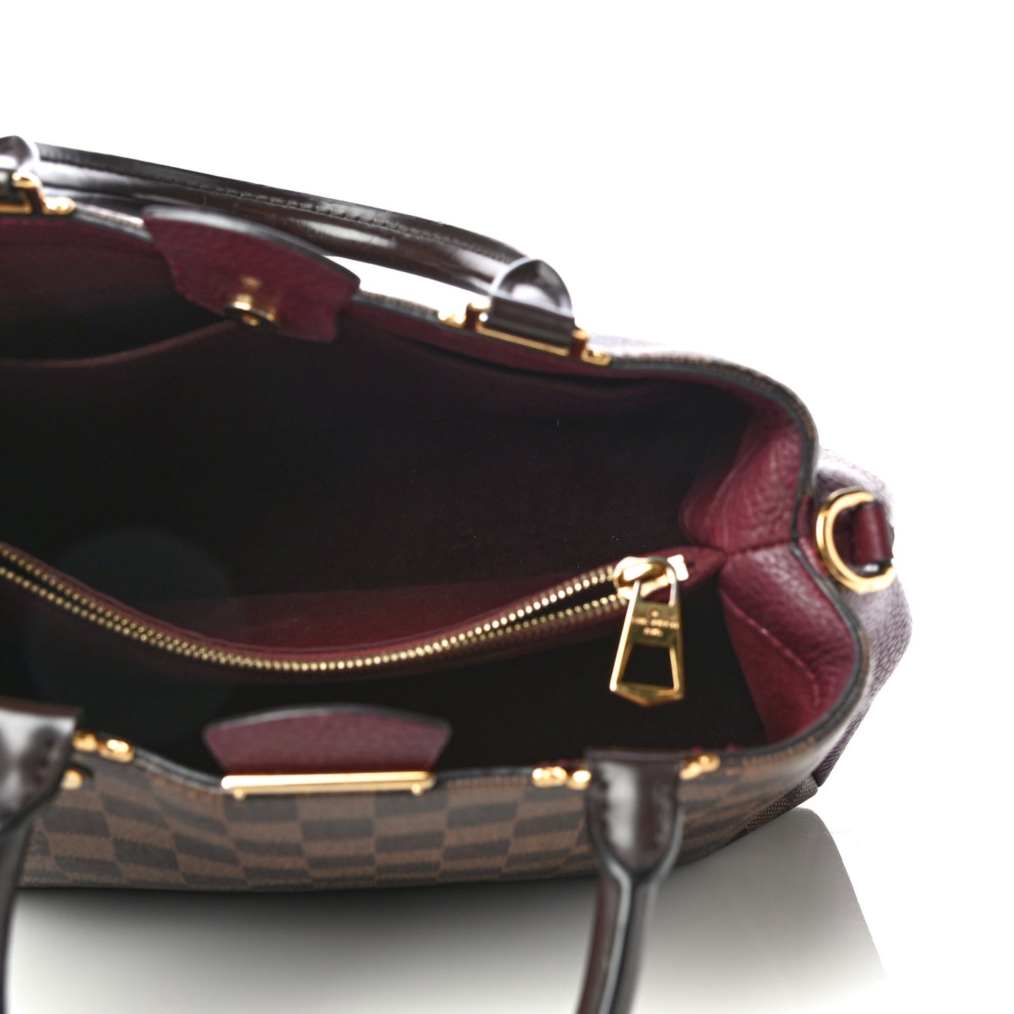 Damier Ebene Cuir Taurillon Brittany Bordeaux