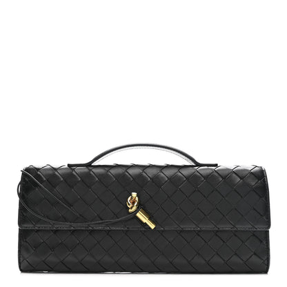 Bottega Veneta Nappa Intrecciato Long Andiamo Top Handle Clutch Black 1 of 13