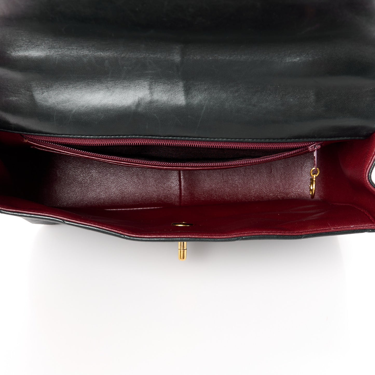 Lambskin Chevron Quilted Mini Kelly Flap Black