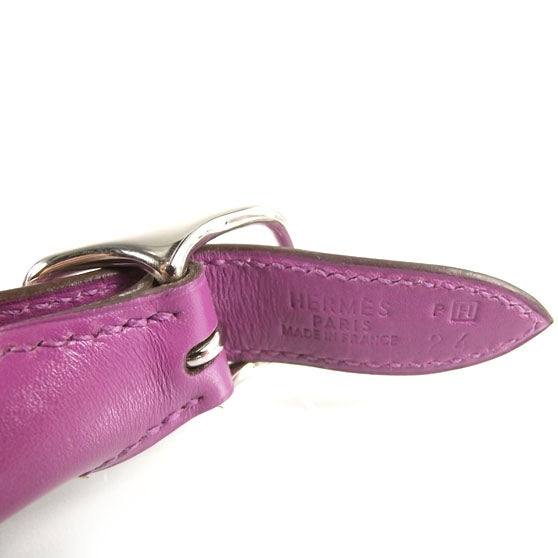 Hermes Suede Sac Trim Anate Fringe Satchel Violet 6 of 8