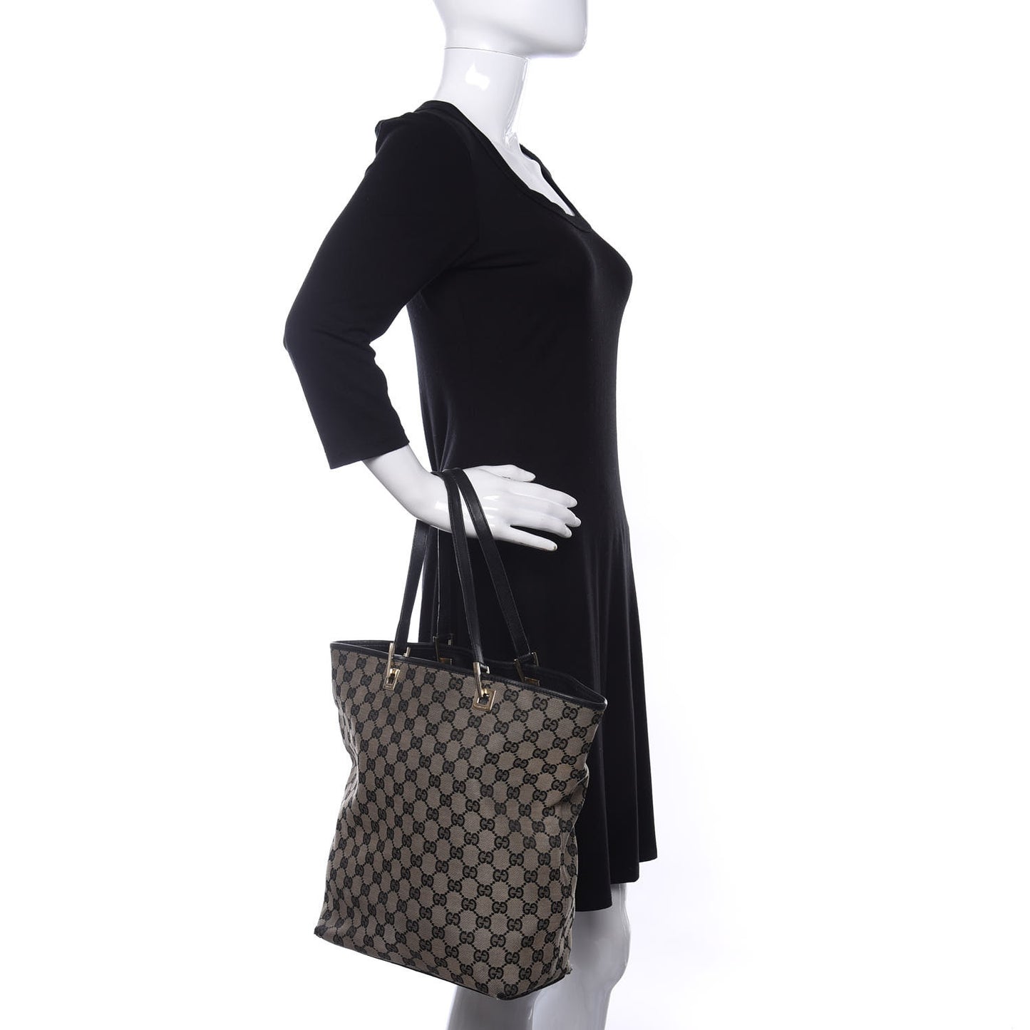 Monogram Large Bucket Tote Black