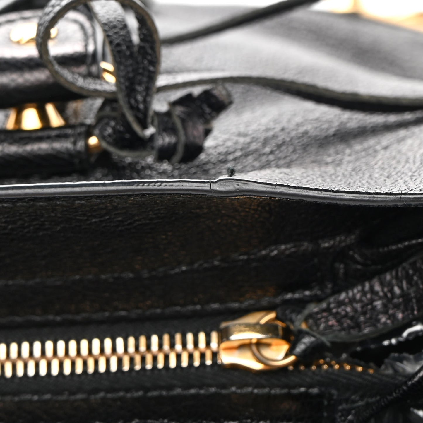Chevre Gold Metallic Edge Hardware City Black