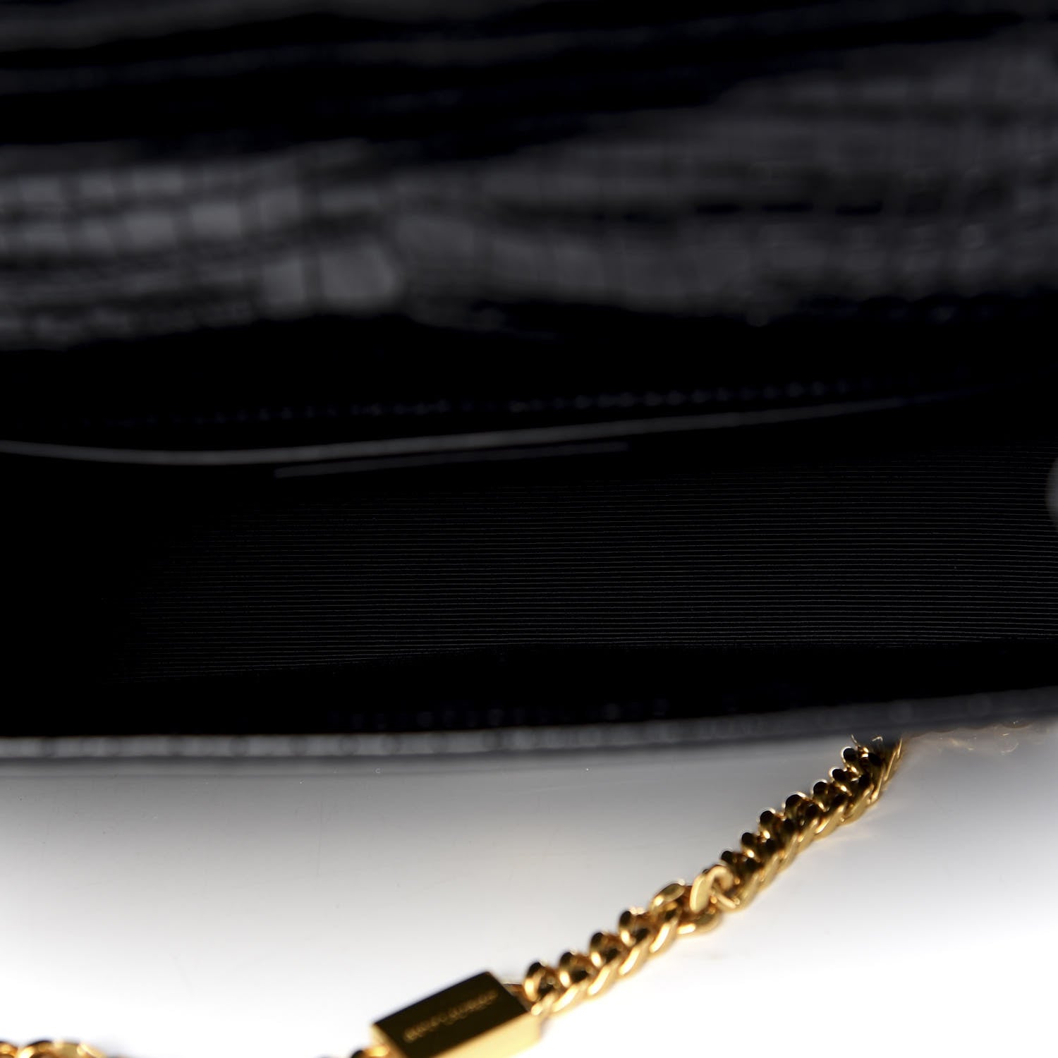 Saint Laurent Calfskin Crocodile Embossed Medium Classic Monogram Kate Tassel Satchel Black 4 of 8