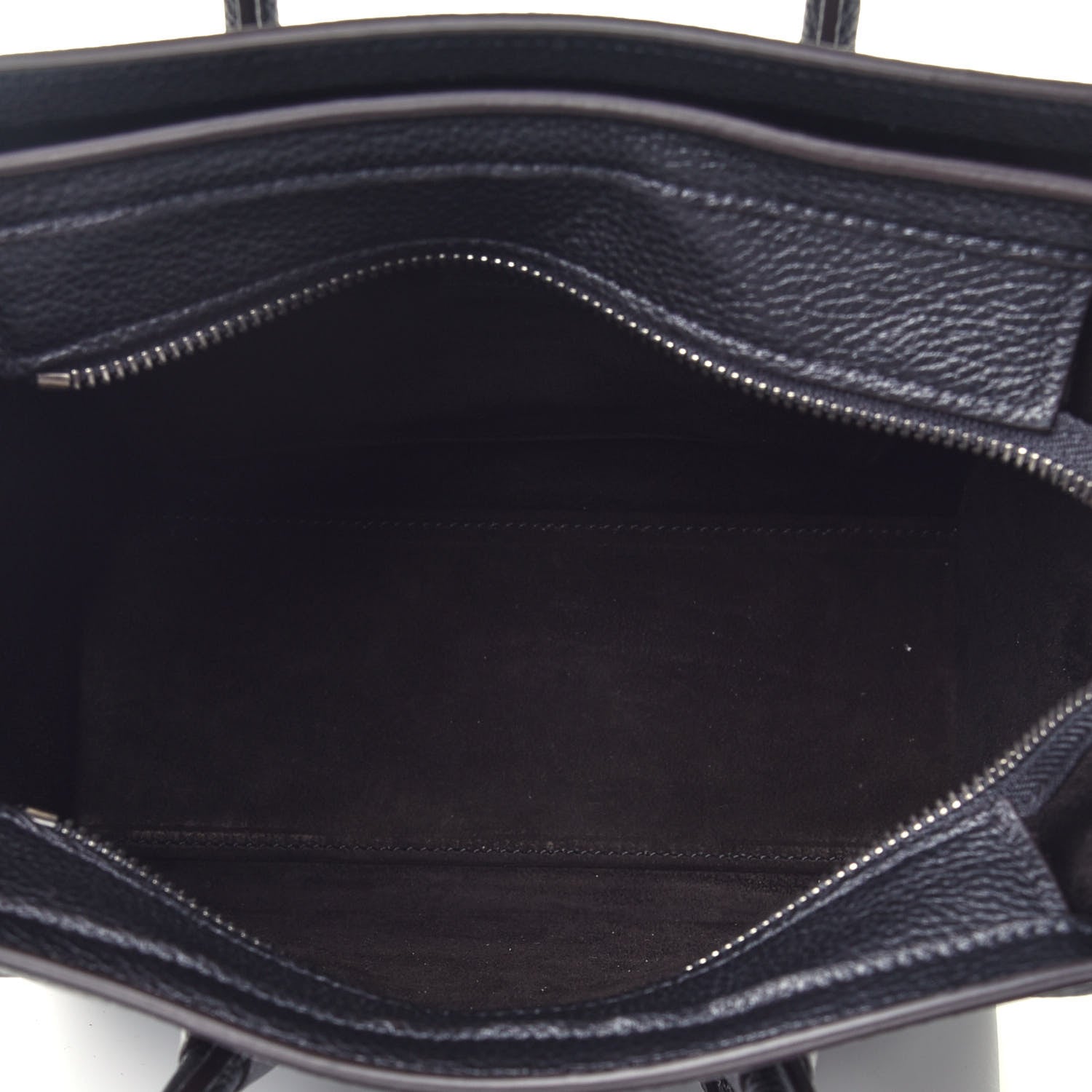 Celine Drummed Calfskin Nano Luggage Black 5 of 9