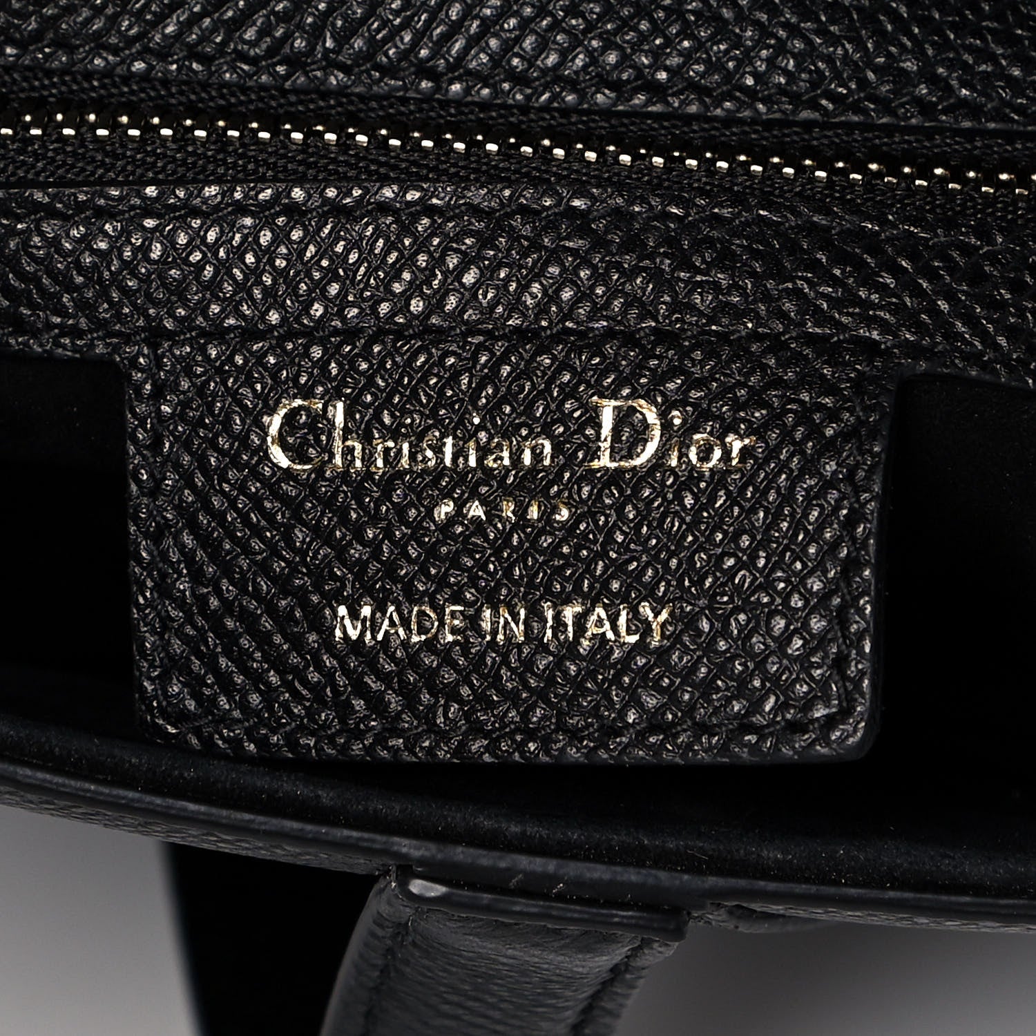 Christian Dior Grained Calfskin Saddle Bag Black 6 of 11