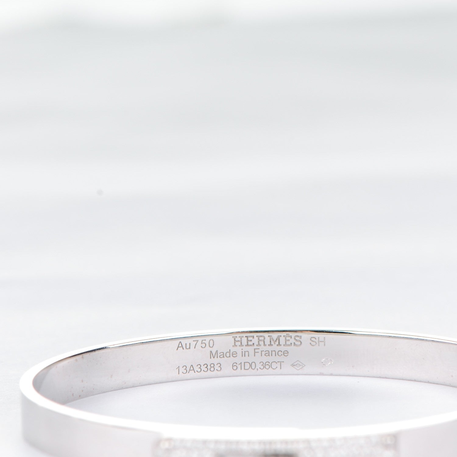 Hermes 18K White Gold Diamond PM Kelly Pave Bracelet SH 3 of 5