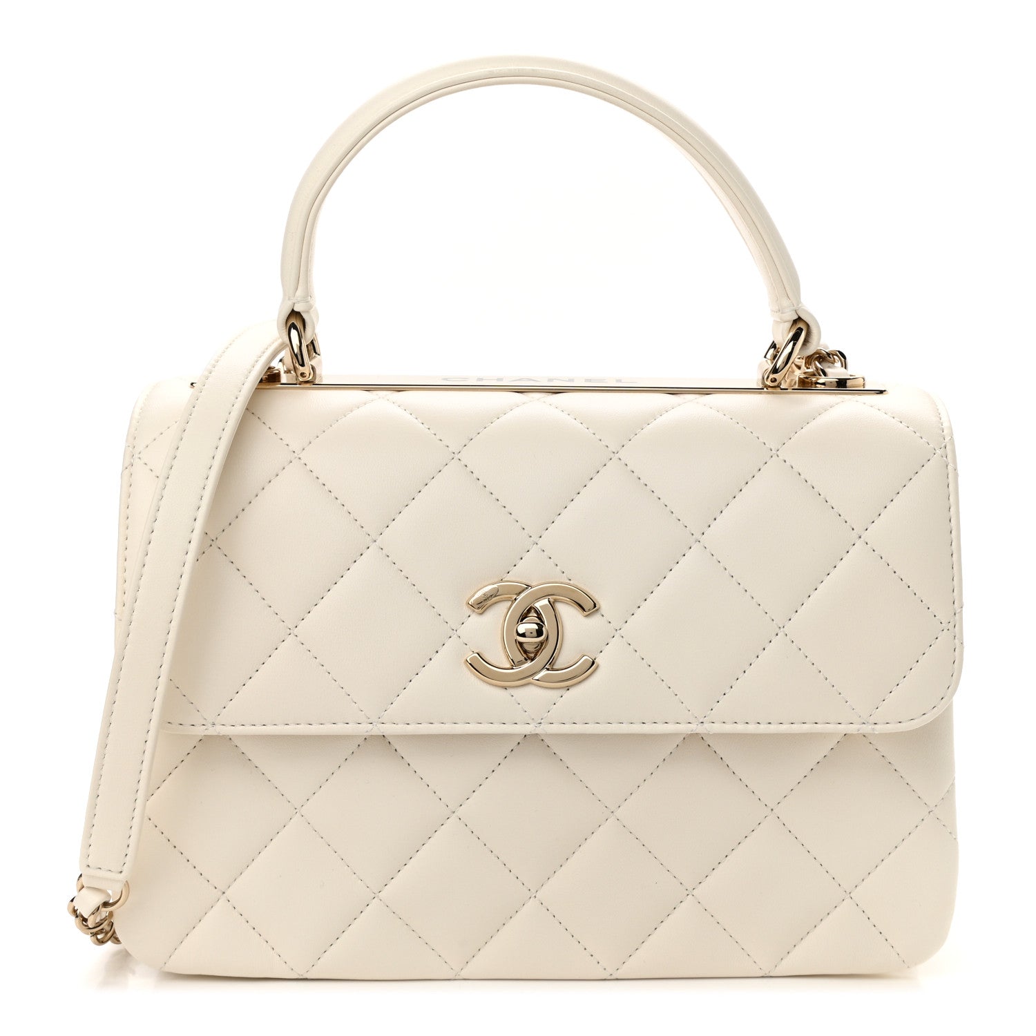 Chanel Lambskin Quilted Small Trendy CC Dual Handle Flap Bag White 1 of 11