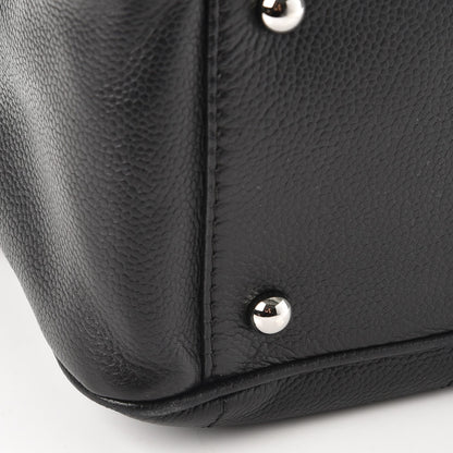 Chanel Caviar Square Stitched Satchel Black 9 of 11