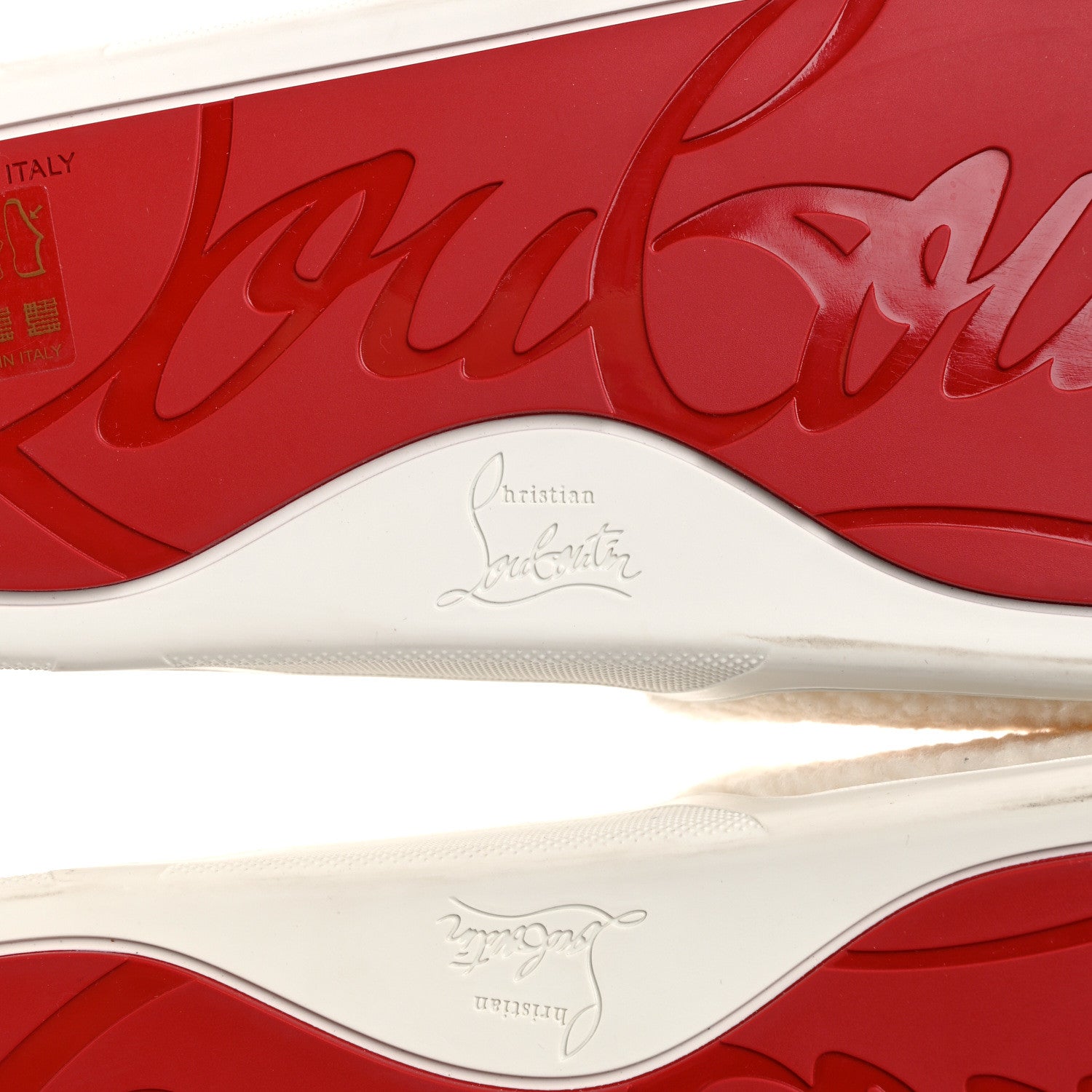 Christian Louboutin Faux Shearling Embroidered Pool Donna Flat Slide Sandals 39.5 White 6 of 8