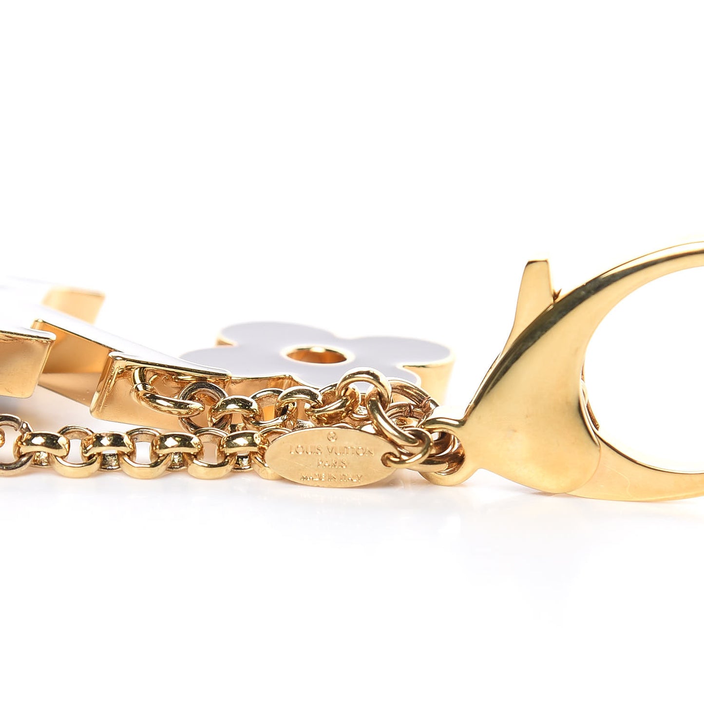 Fleur De Monogram Bag Charm Dore