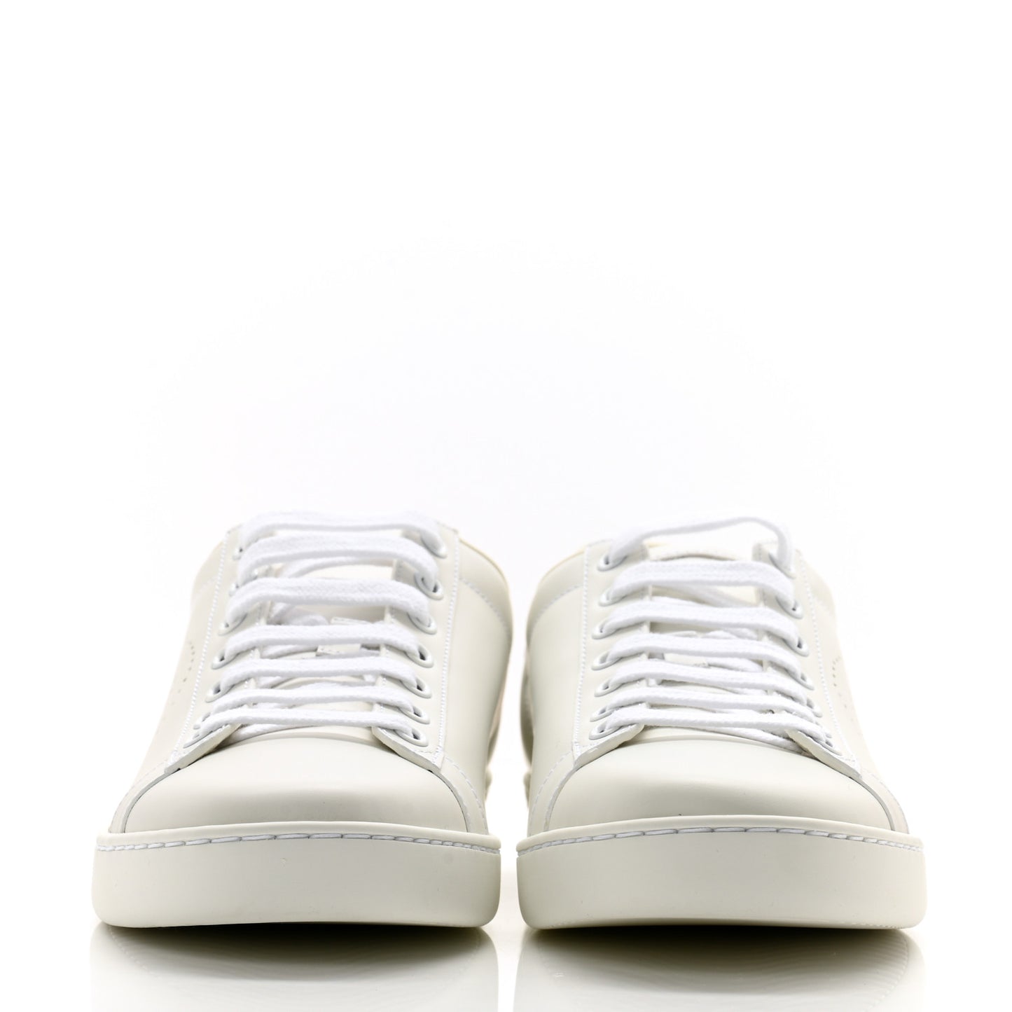 Calfskin Interlocking G Perforated Womens Ace Sneakers 38.5 White Grey Sky