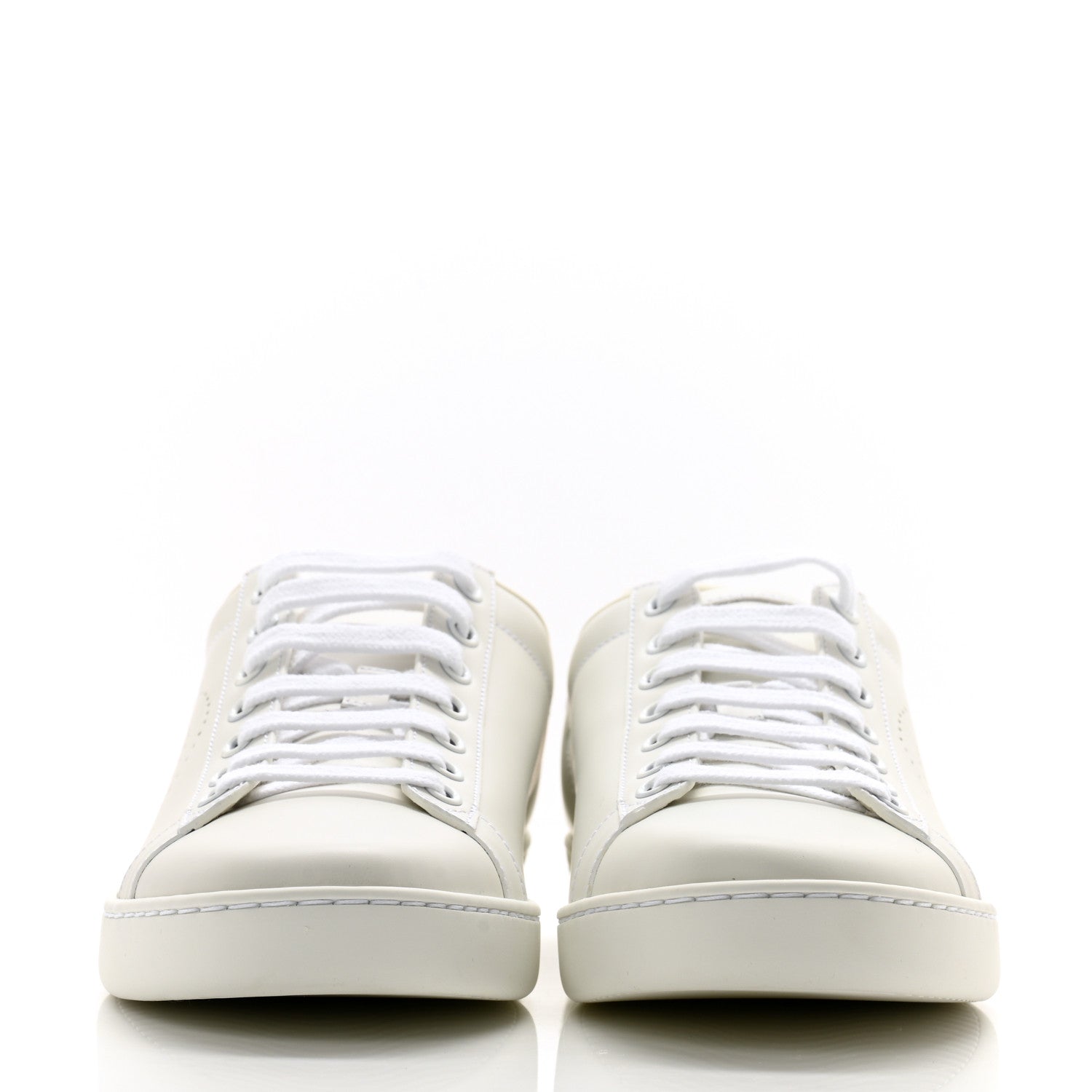 Gucci Calfskin Interlocking G Perforated Womens Ace Sneakers 38.5 White Grey Sky 2 of 9