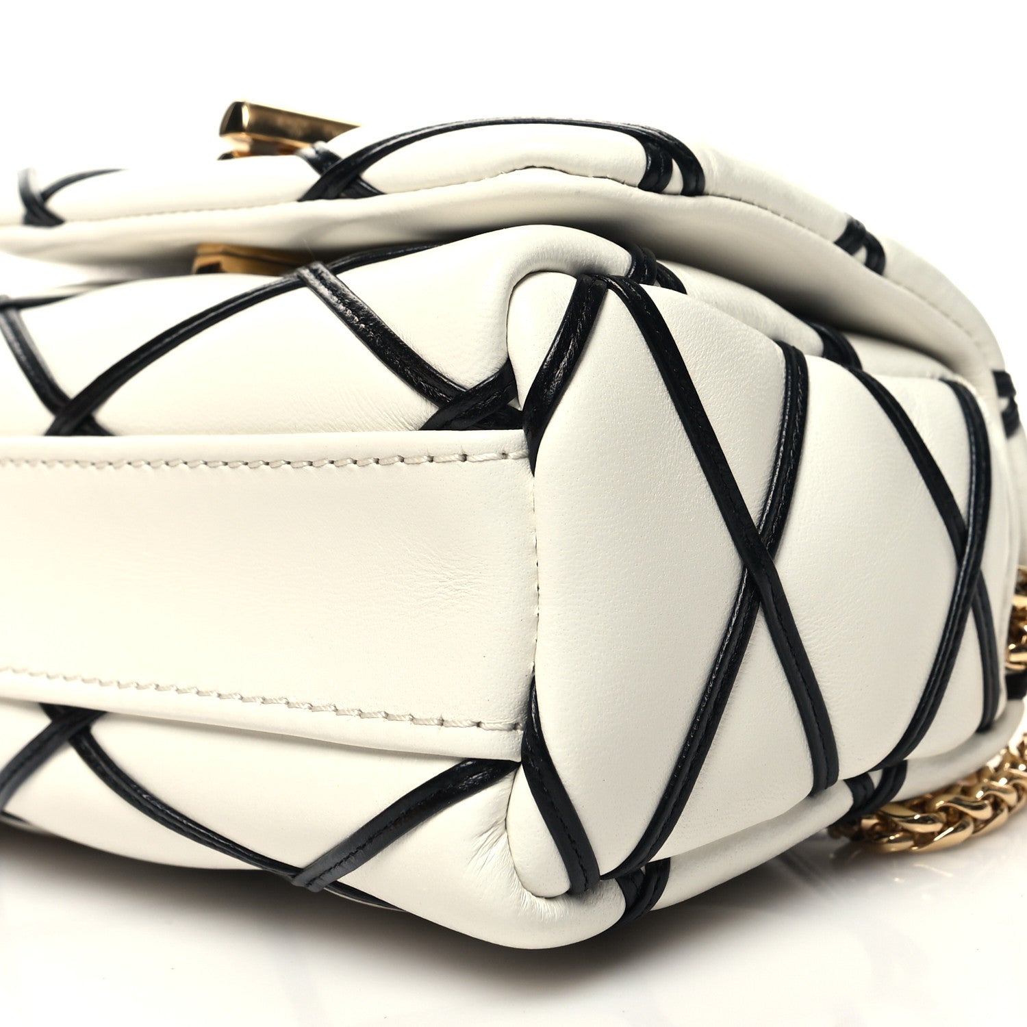 Louis Vuitton Lambskin Malletage Pico GO-14 White Black 9 of 10