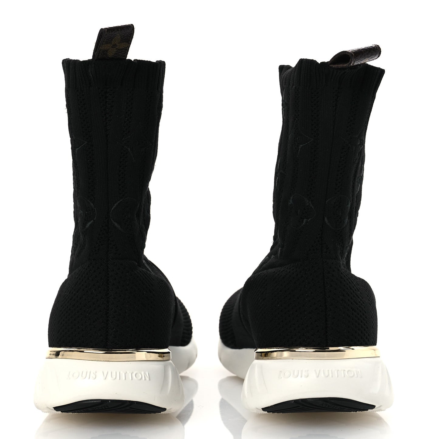 Monogram Stretch Fabric Aftergame Sneaker Boots 36.5 Black