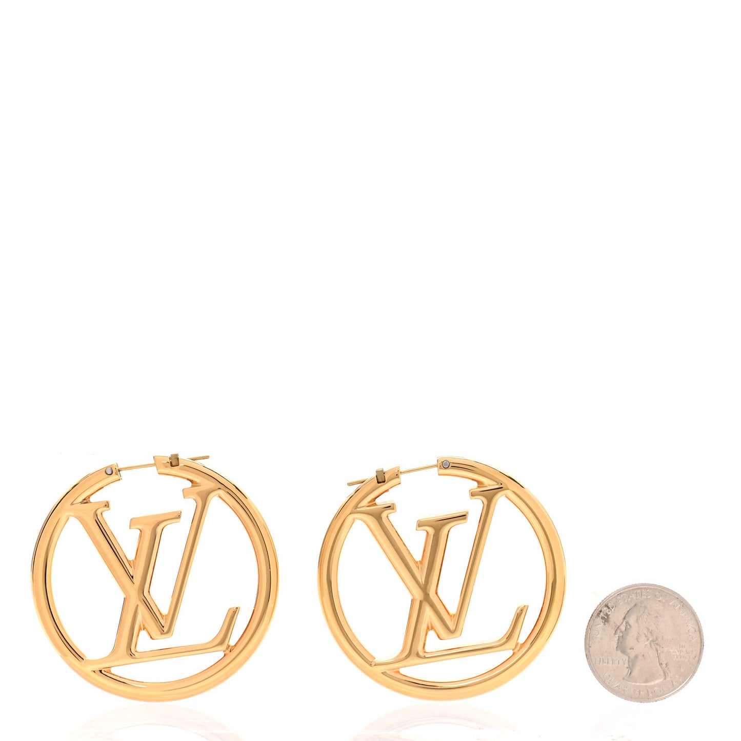 Metal Louise Hoop Earrings Gold