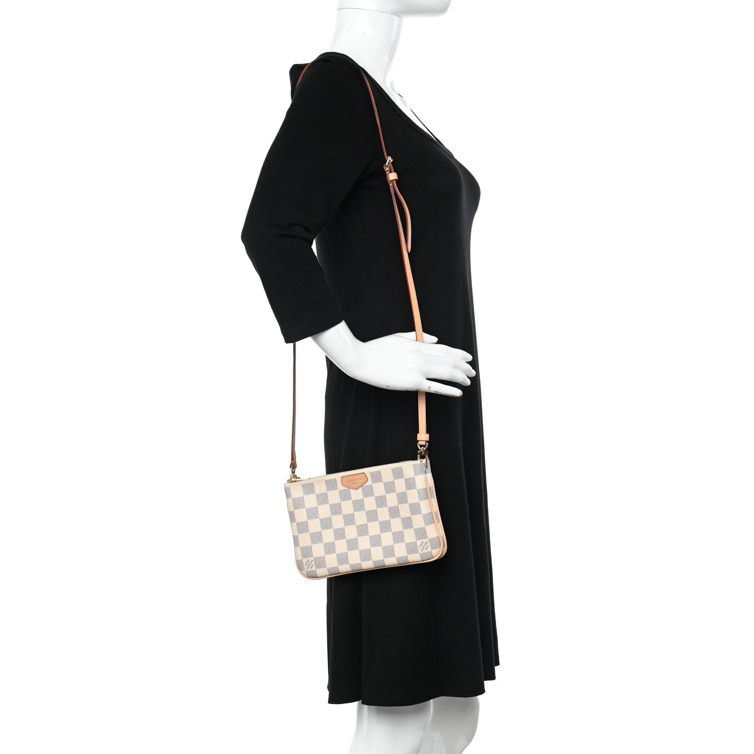 Louis Vuitton Damier Azur Double Zip Pochette 2 of 13