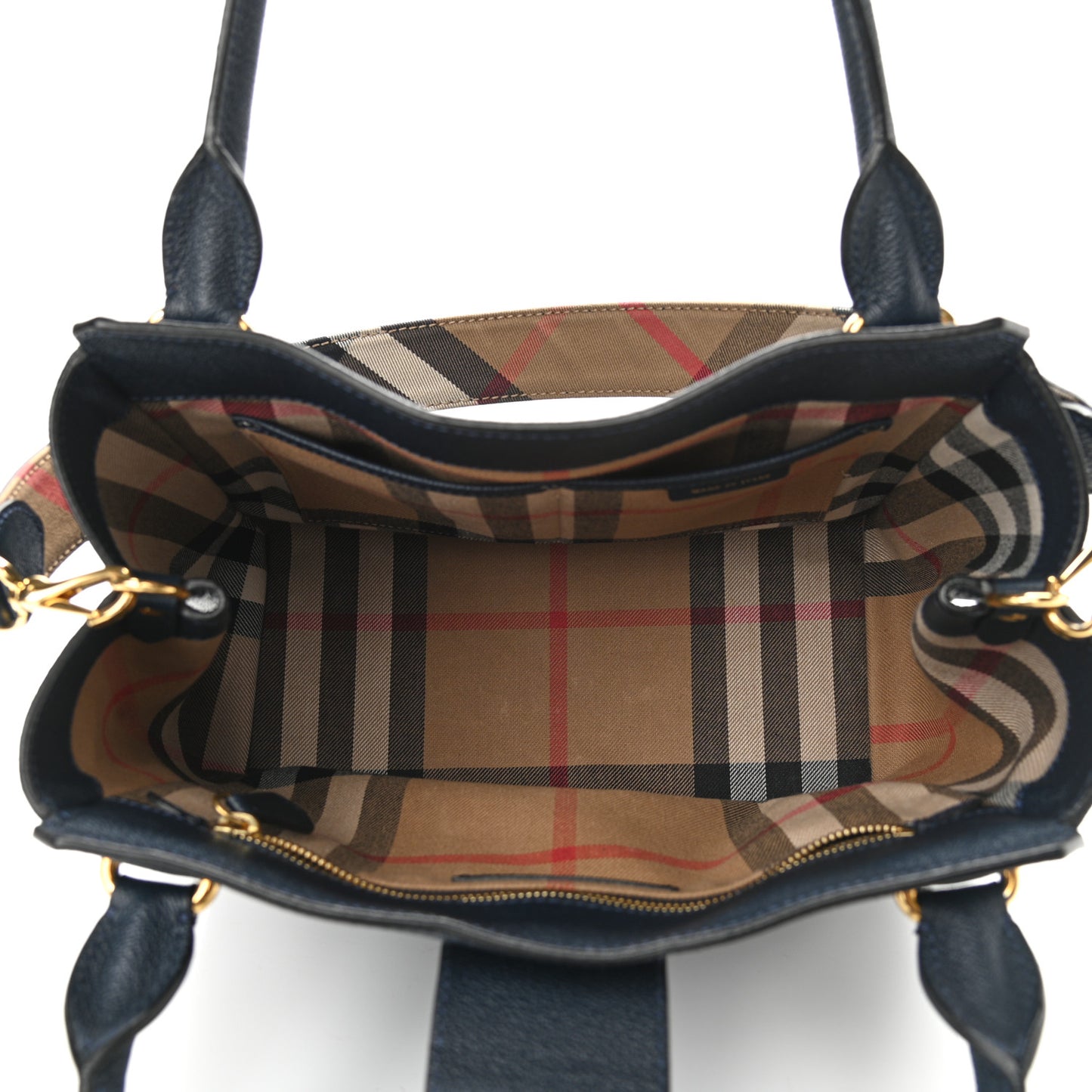 Soft Grain Calfskin Medium Buckle Tote Blue Carbon