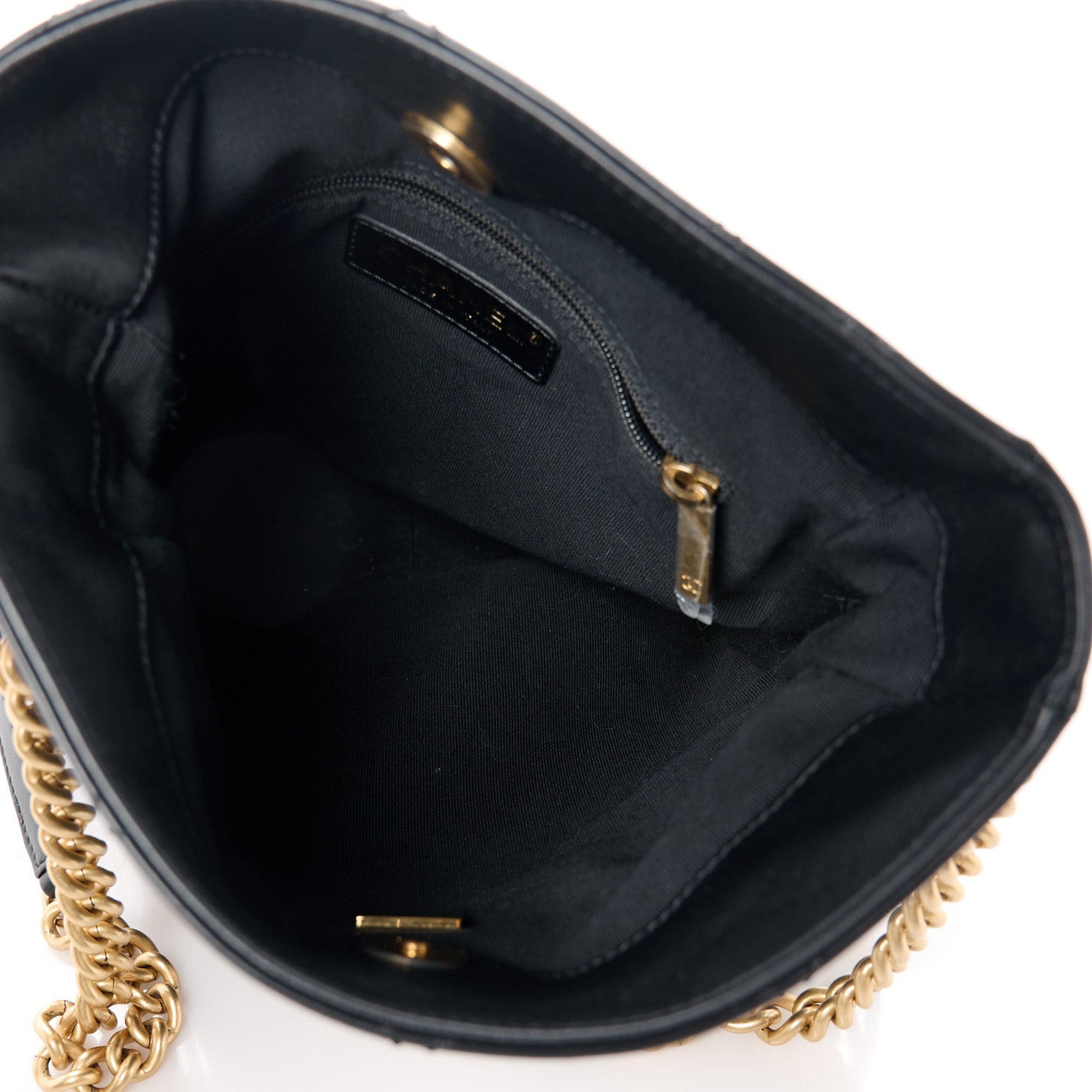 Chanel Calfskin Quilted Drawstring Bucket Bag Black 5 of 11