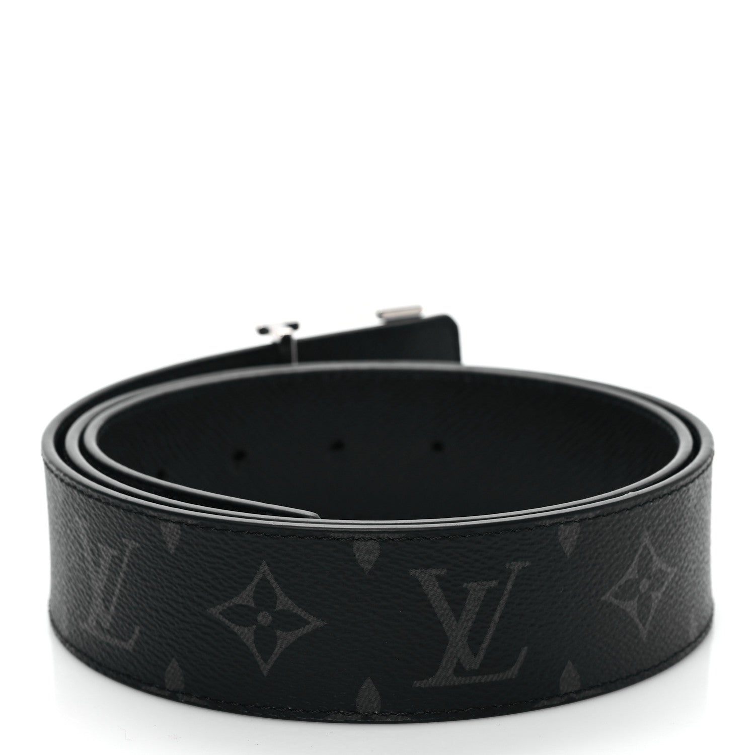 Louis Vuitton Monogram Eclipse Taigarama 40mm LV Initiales Reversible Belt 90 36 Black 2 of 5