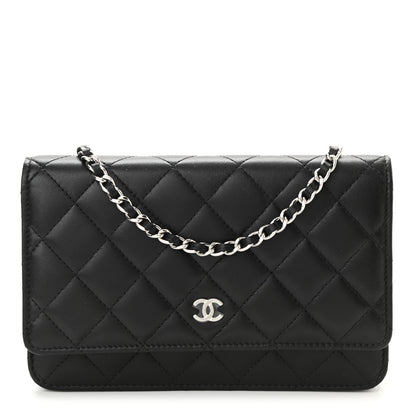 Chanel Lambskin Quilted Wallet On Chain WOC Black 1 of 12