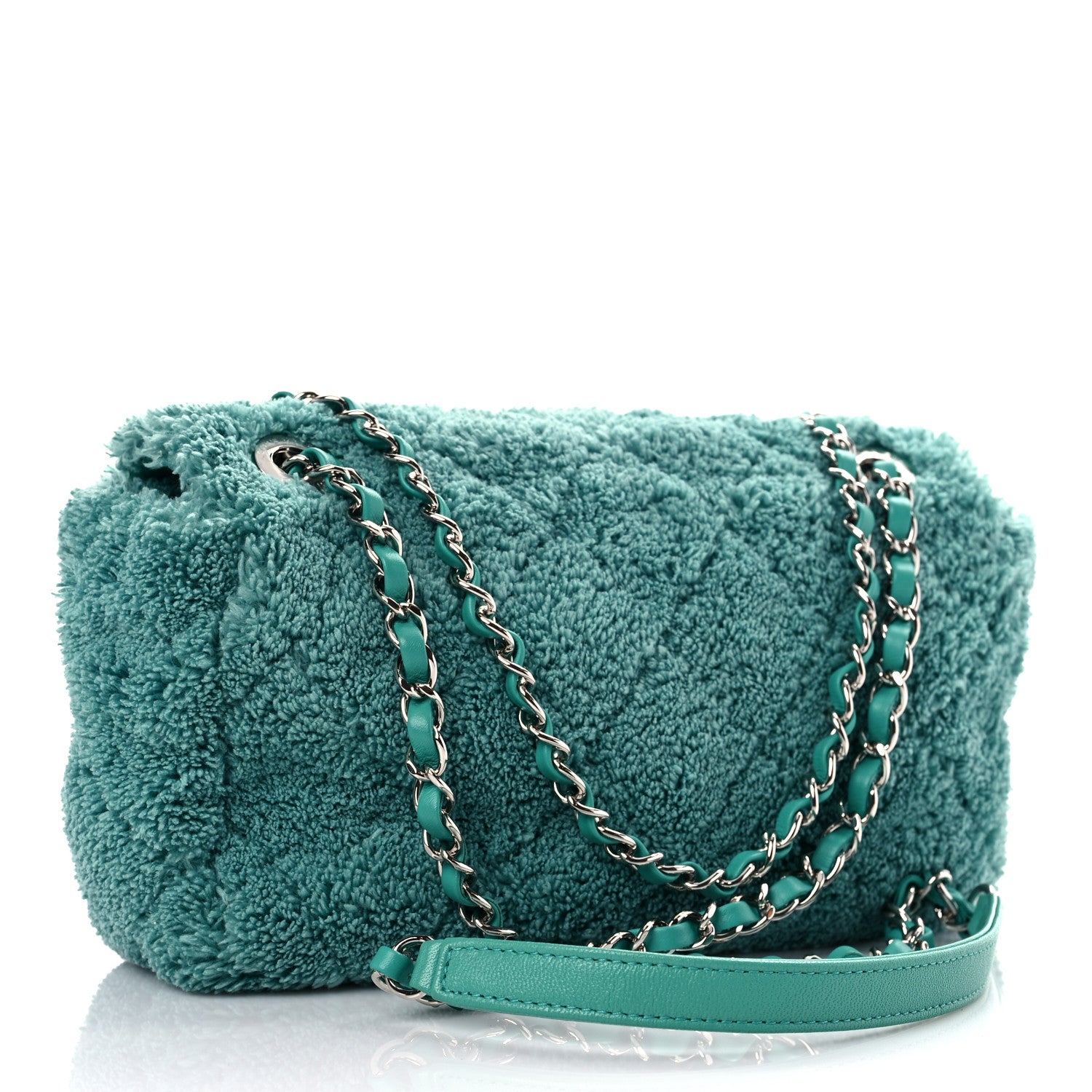Chanel Lambskin Calfskin Mixed Fibers Quilted Medium Flap Green 3 of 9
