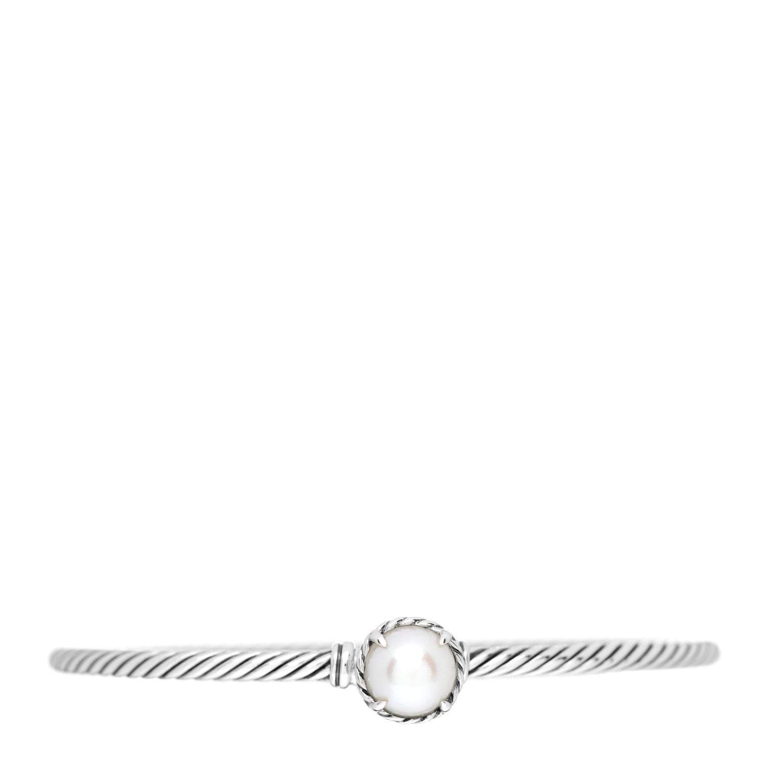 David Yurman Sterling Silver Pearl 3mm Chatelaine Bracelet 1 of 3