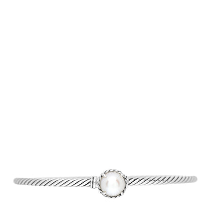 David Yurman Sterling Silver Pearl 3mm Chatelaine Bracelet 1 of 3