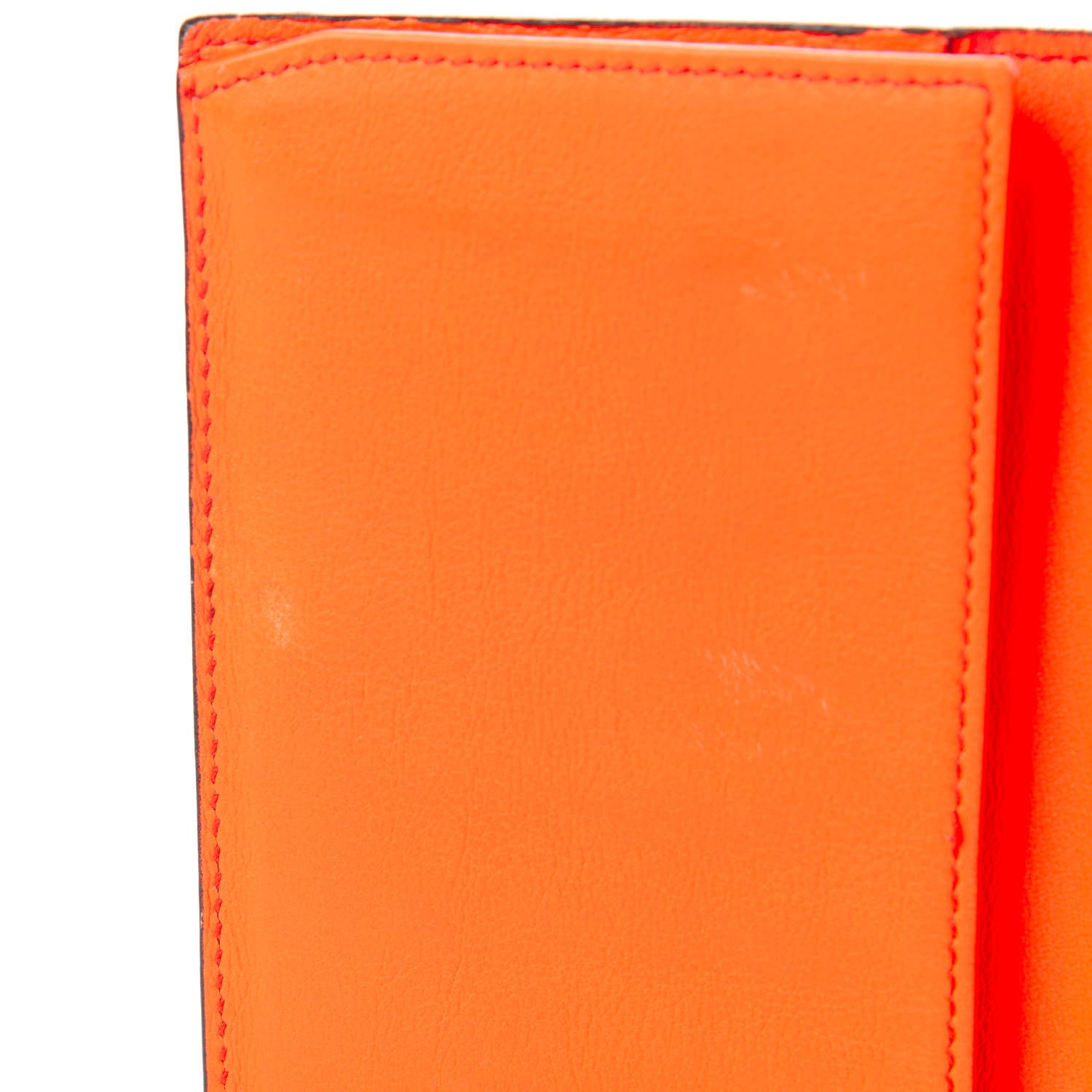 Gucci GG Supreme Monogram Continental Heart Wallet Beige Fluorescent Orange 12 of 13