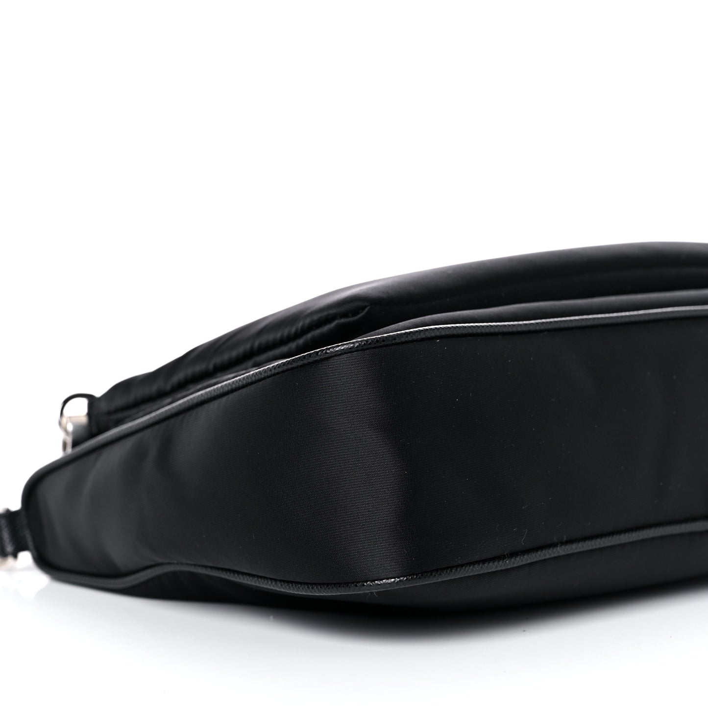 Re-Nylon Saffiano Double Pouch Shoulder Bag Black