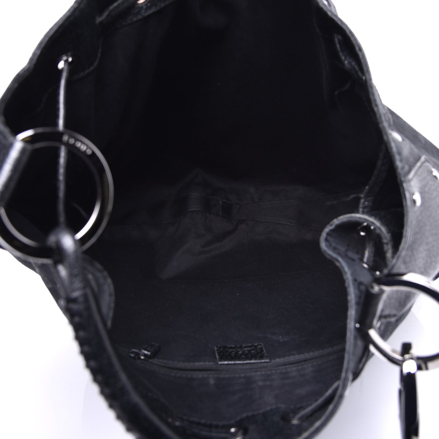 Monogram Drawstring Hobo Black