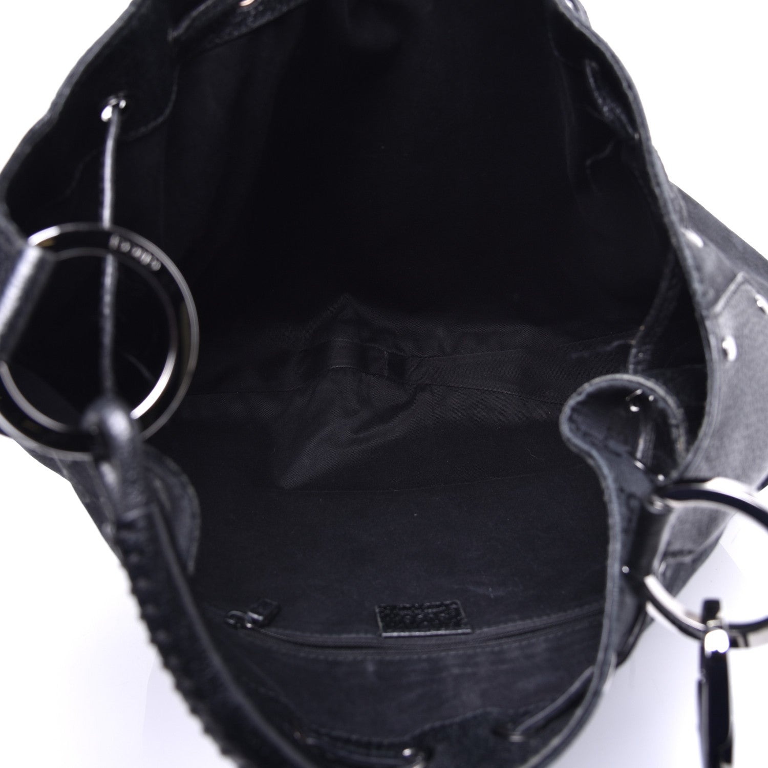 Gucci Monogram Drawstring Hobo Black 5 of 9
