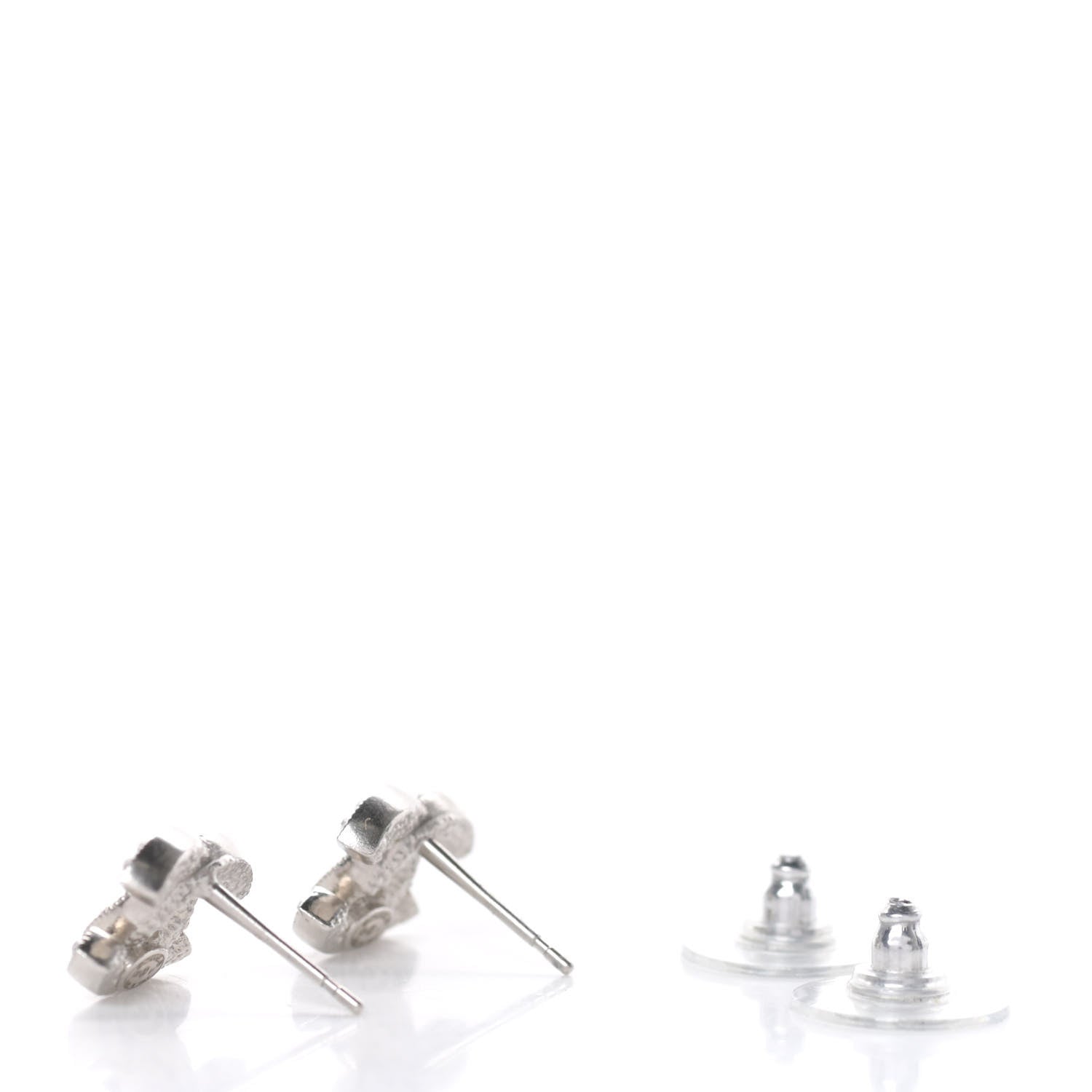 Chanel Crystal CC Earrings Silver 3 of 4