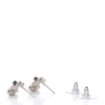 Chanel Crystal CC Earrings Silver 3 of 4