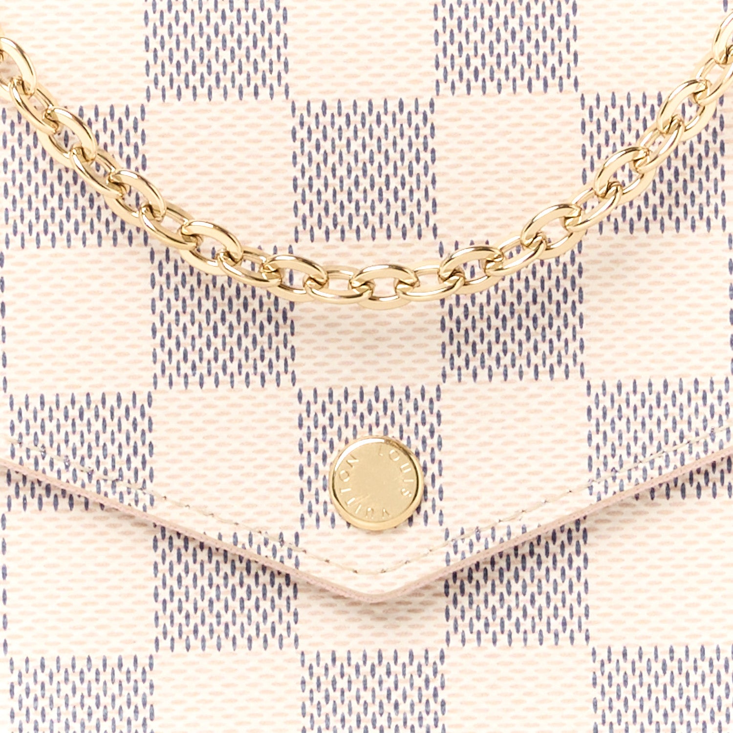 Louis Vuitton Damier Azur Pochette Felicie Chain Wallet Rose Ballerine 7 of 9