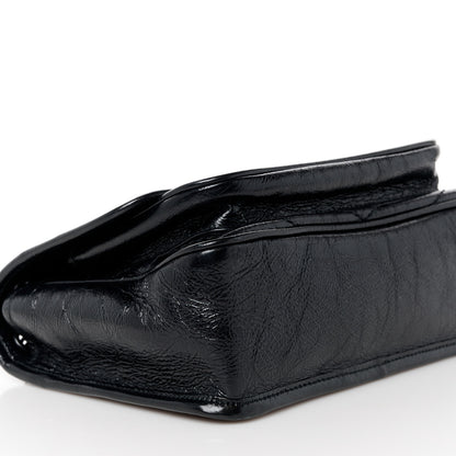 Saint Laurent Crinkled Calfskin Matelasse Monogram Baby Niki Chain Satchel Black 10 of 11
