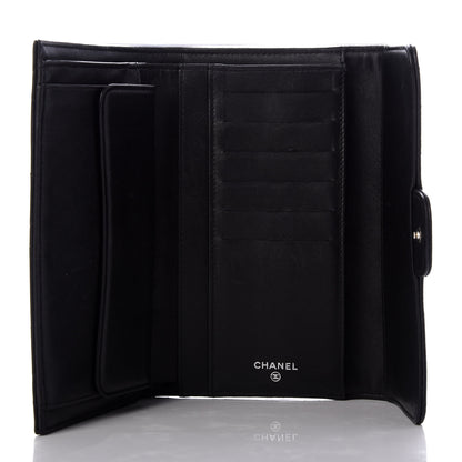 Chanel Lambskin Quilted Large Flap Wallet Black 5 of 8